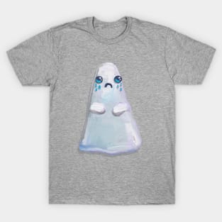 Super Sad Hand Painted Kawaii Ghost T-Shirt